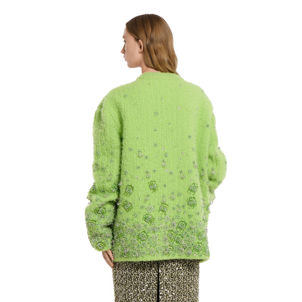 Floral embroidered wool jacket