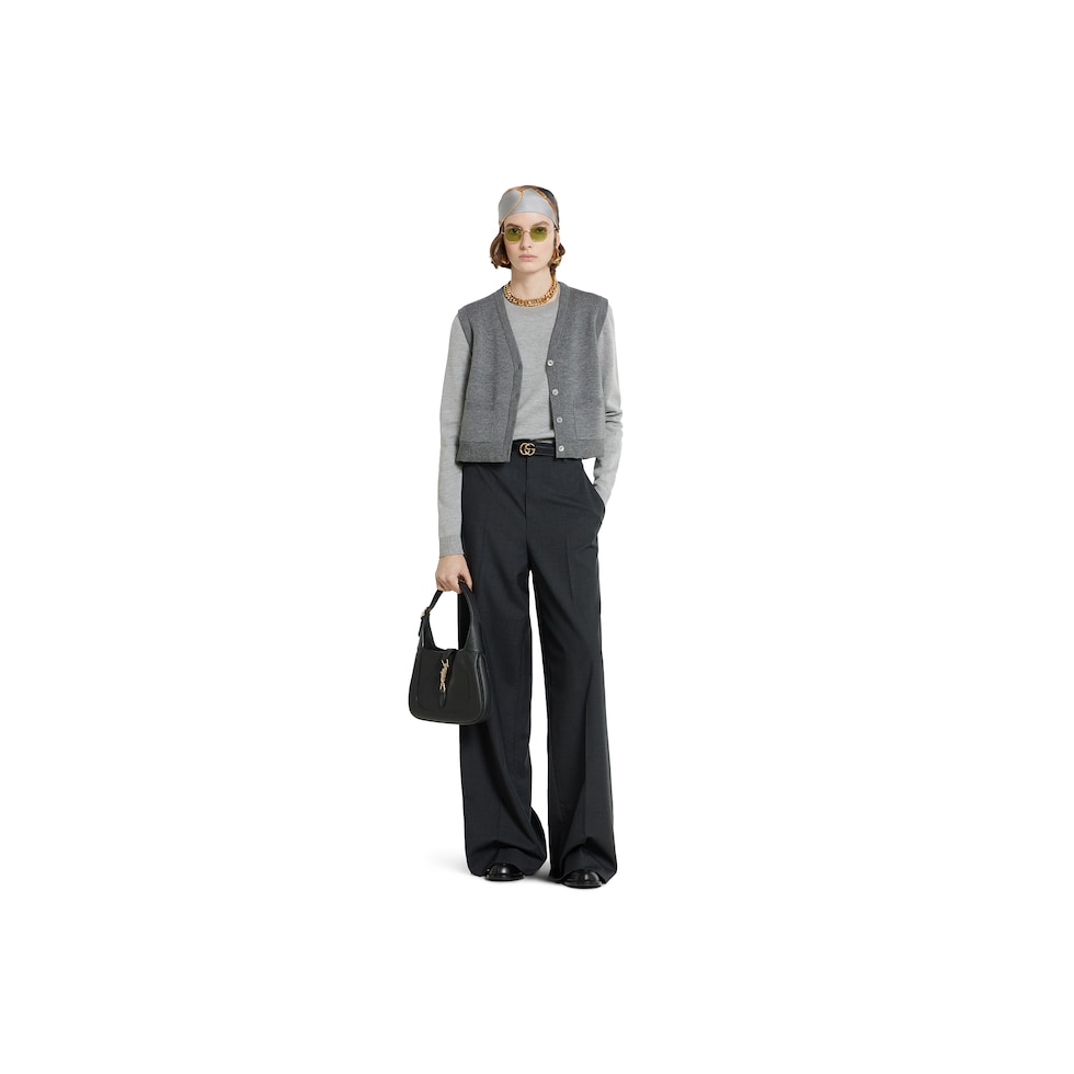 Wool silk top with vest overlay