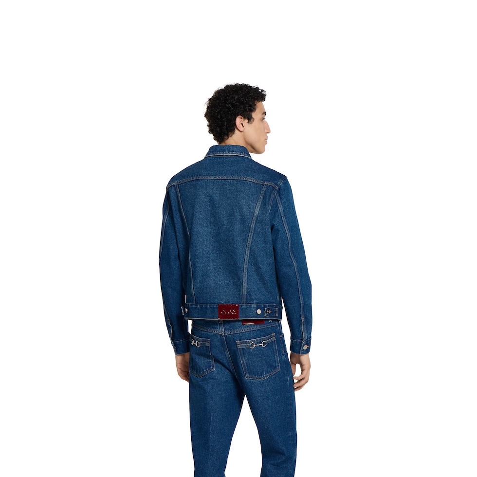 Cotton denim jacket with Horsebit