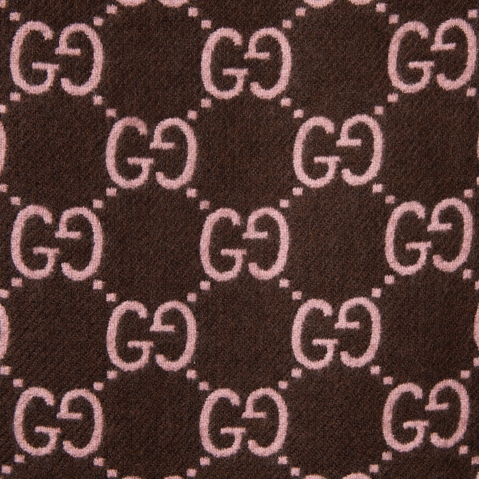 GG wool jacquard cape