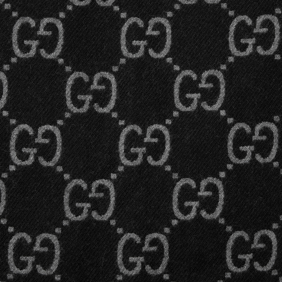 GG wool jacquard cape