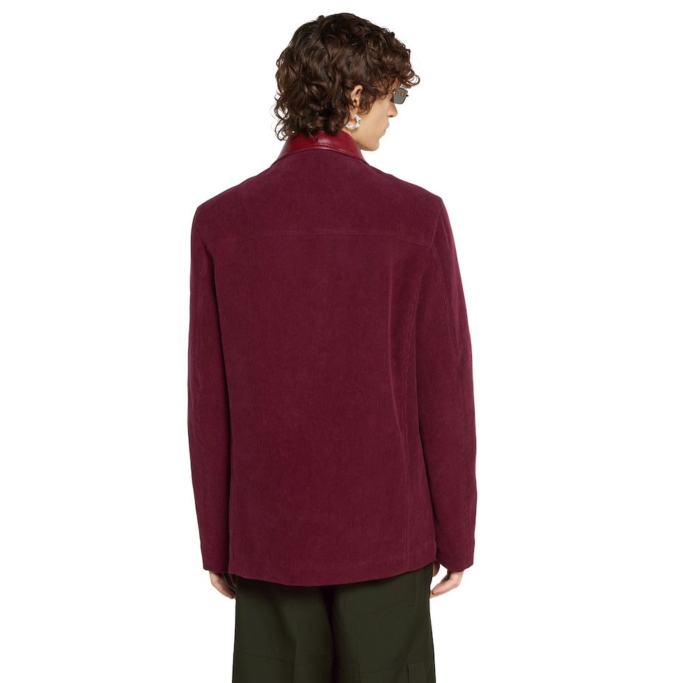 Velvet corduroy jacket with Double G