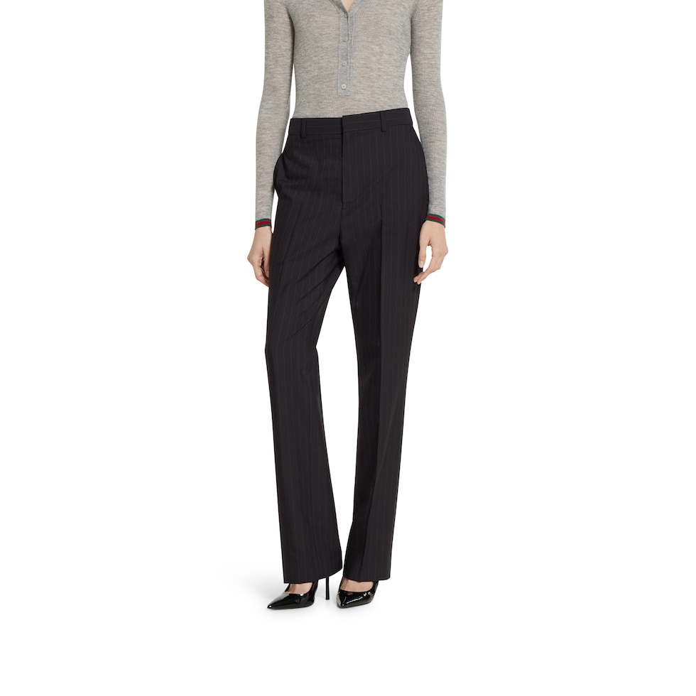 Pinstripe Gucci wool jacquard pants