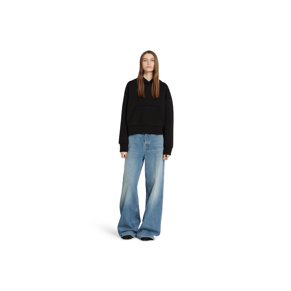 Viscose jersey hooded sweatshirt