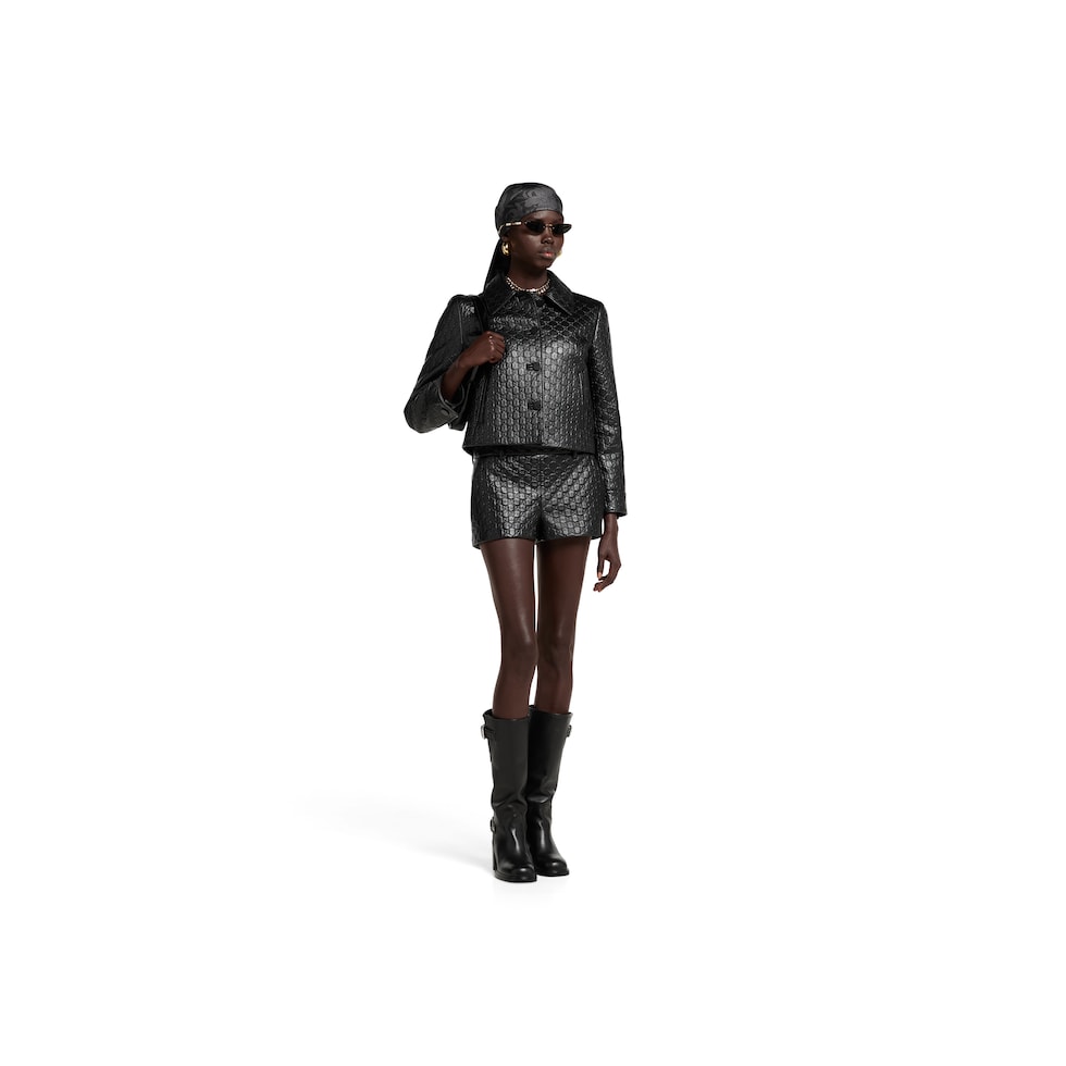 Embossed GG leather jacket