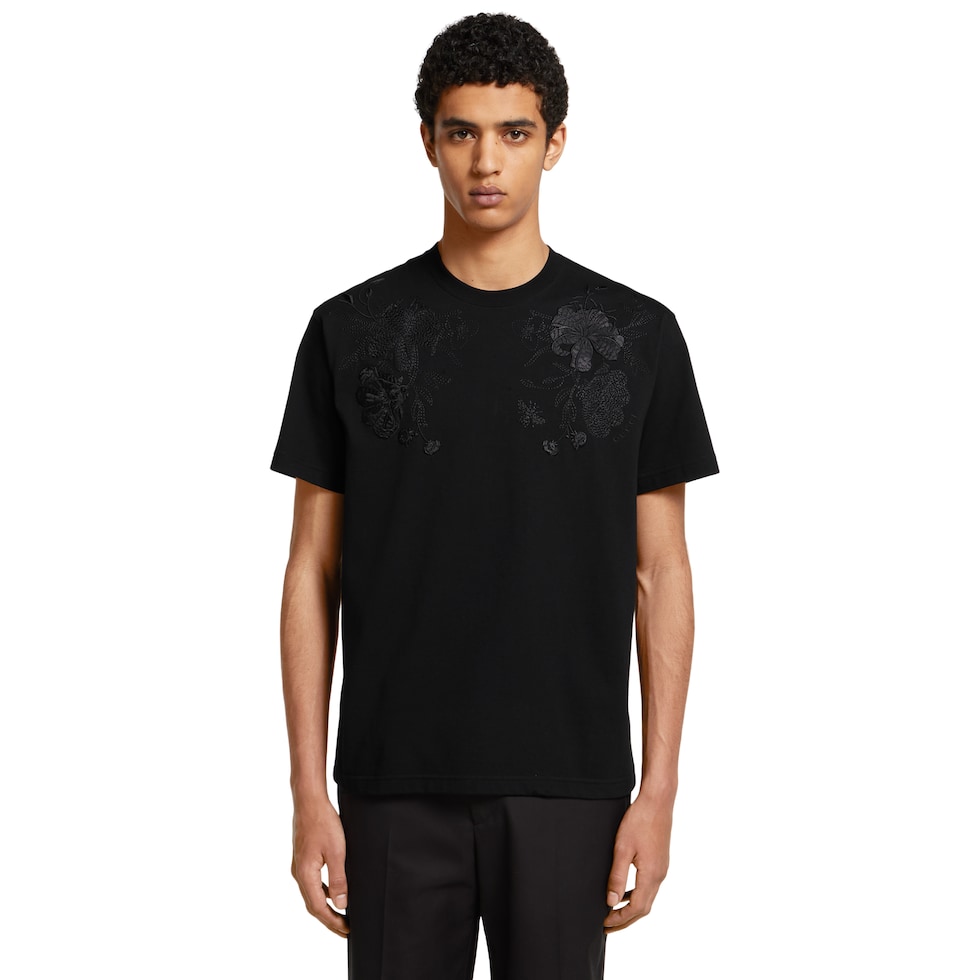 T-shirt in jersey di cotone con ricamo