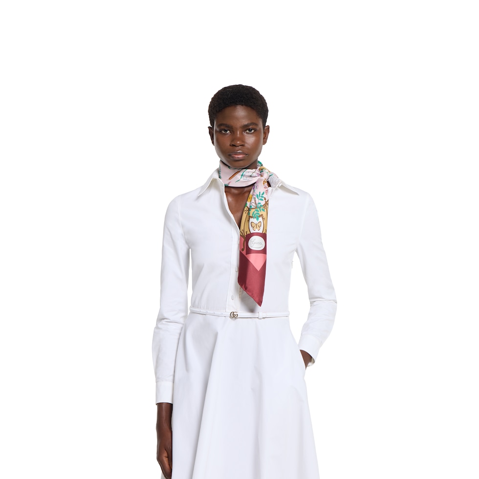 【GUCCI】ホースビットシルクツイルスカーフ SALE！】GUCCI グッチ スカーフ シルク100％ アニマル柄 ホース