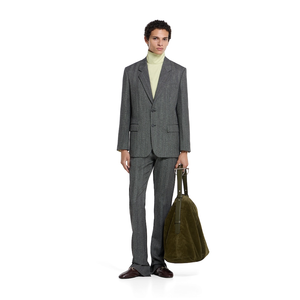 専用GUCCIダークグレー ジャケット GGレザー ボンバージャケットブラック | GUCCI公式