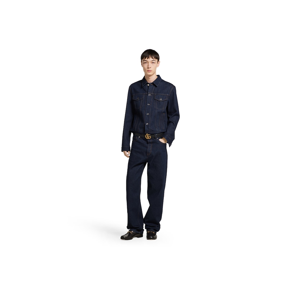 Loose fit cotton denim pant