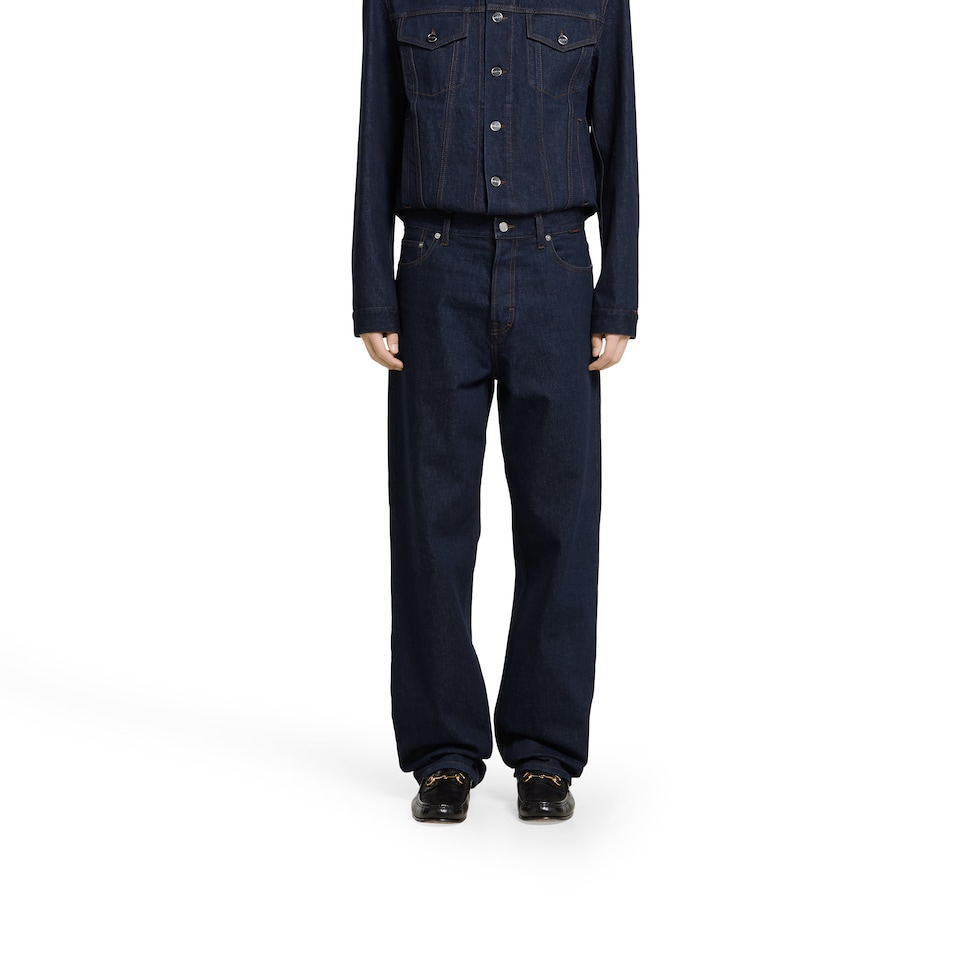 Loose fit cotton denim pant