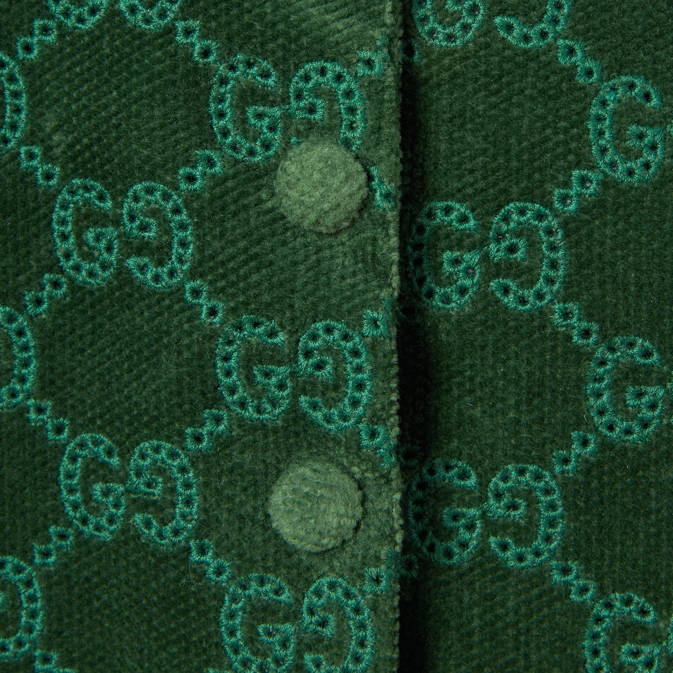 Cappotto neonato in velluto di cotone GG