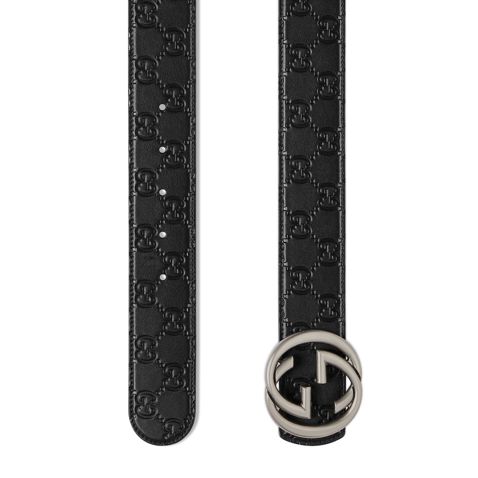 Reversible belt with Interlocking G buckle