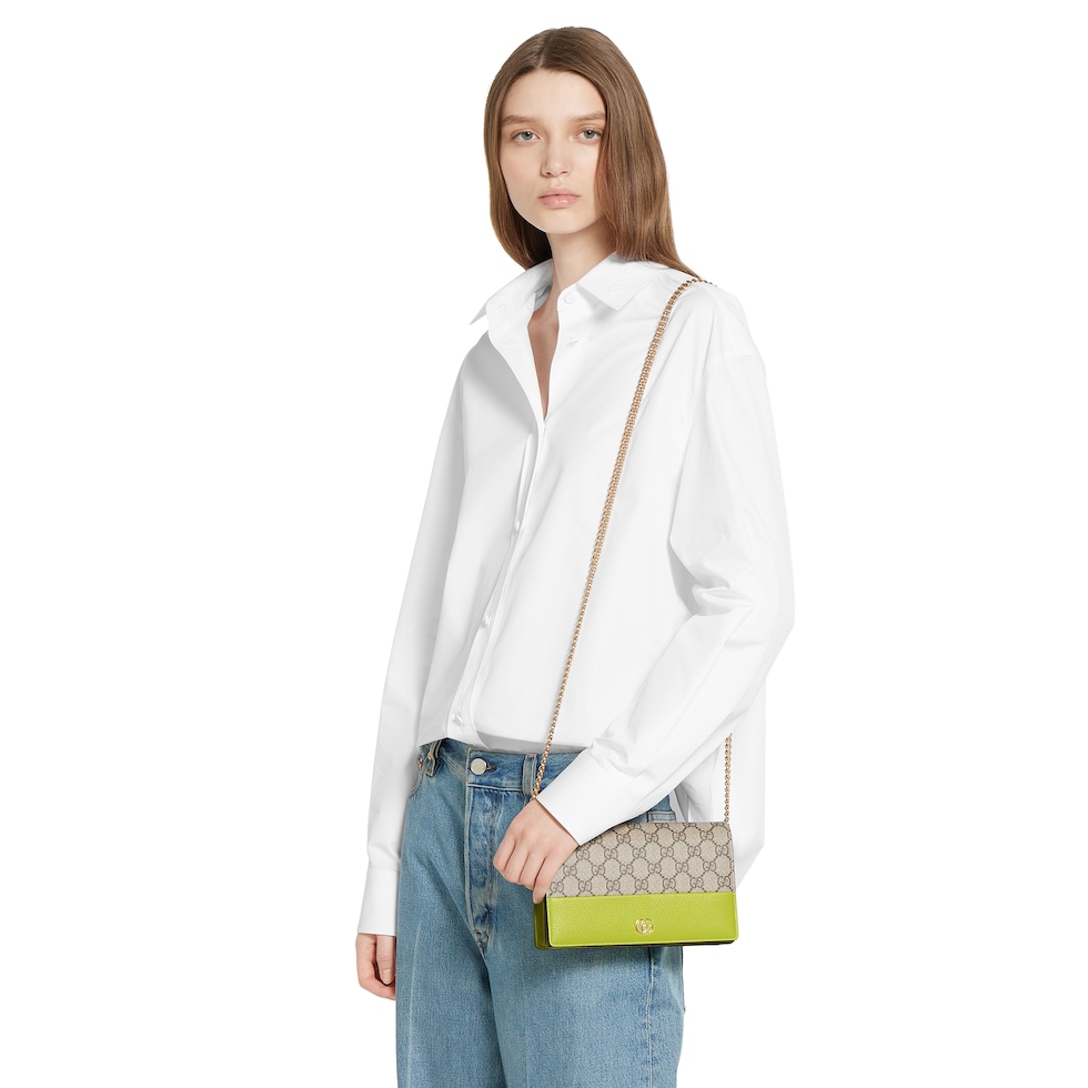 GG Marmont bi-color wallet on chain