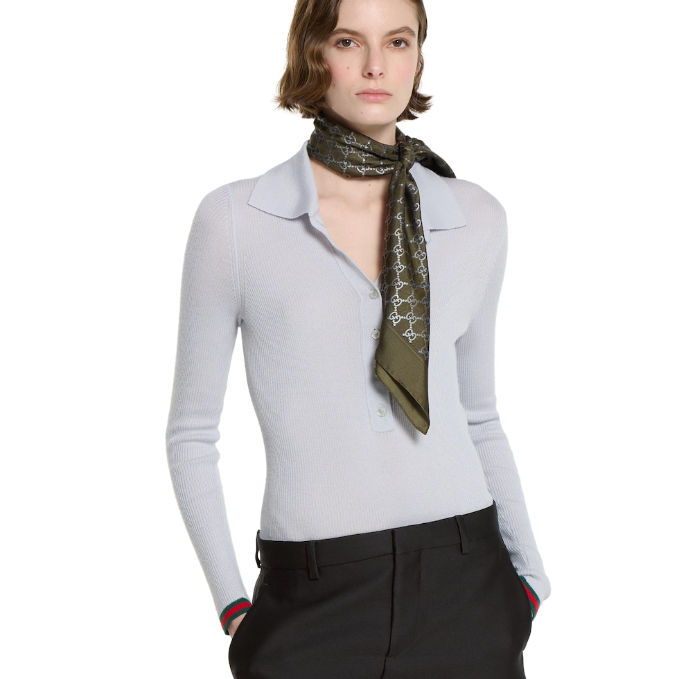 Laminated printed silk twill carré