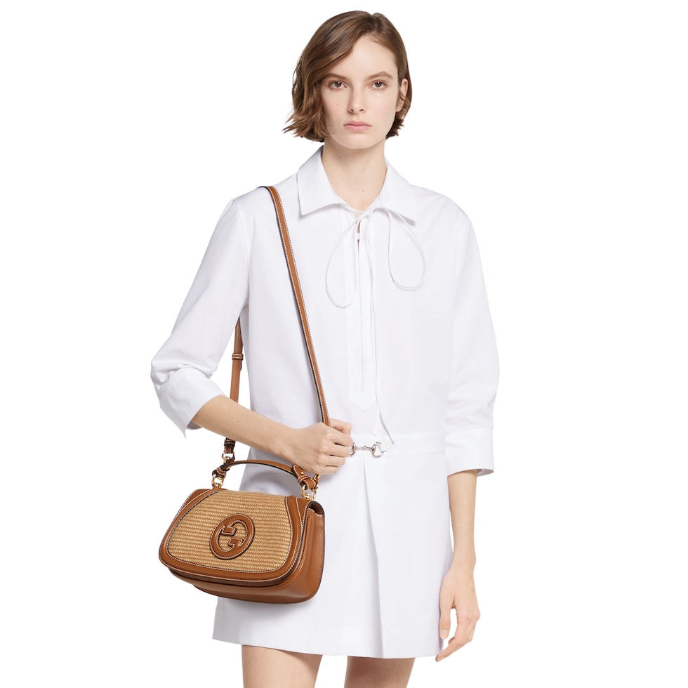 Gucci Blondie woven medium top handle bag