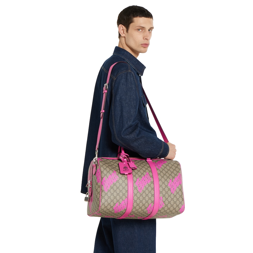 Medium duffle bag with print
