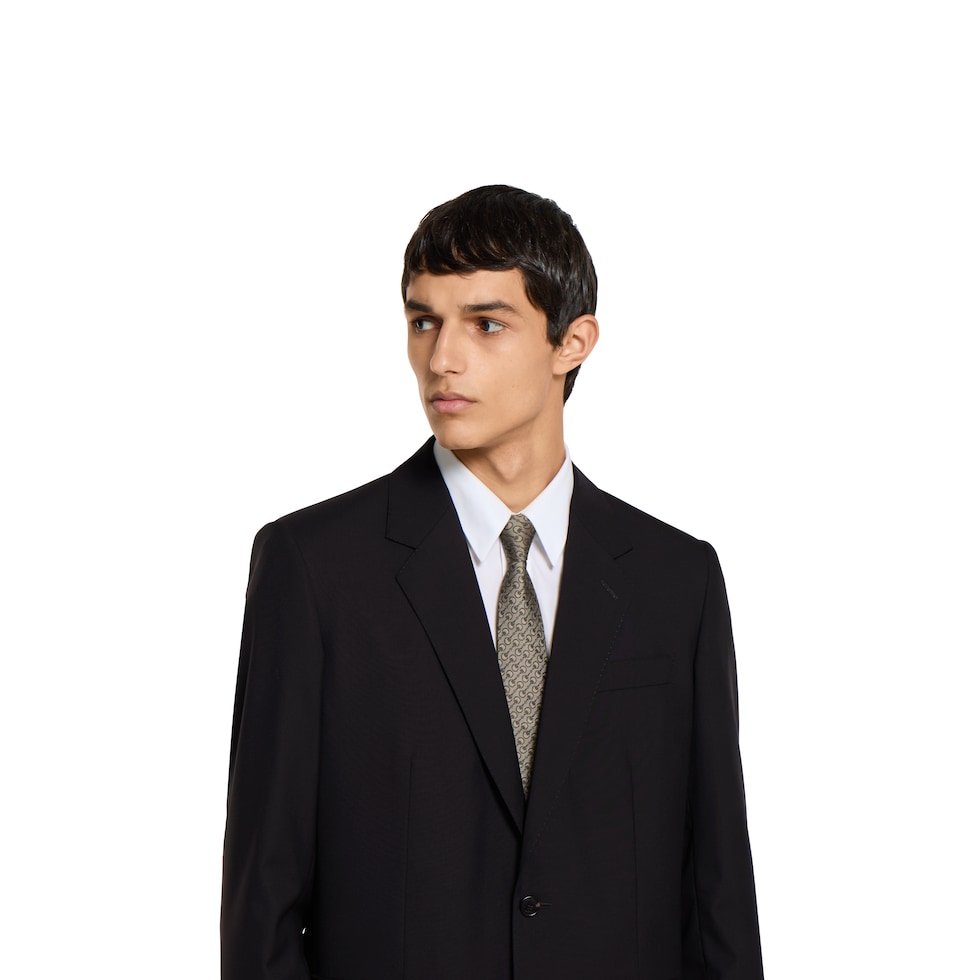 Horsebit silk jacquard tie