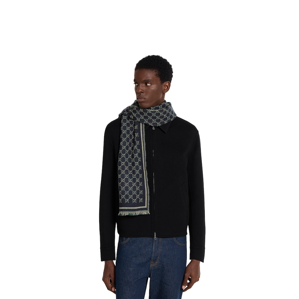 GG wool jacquard scarf