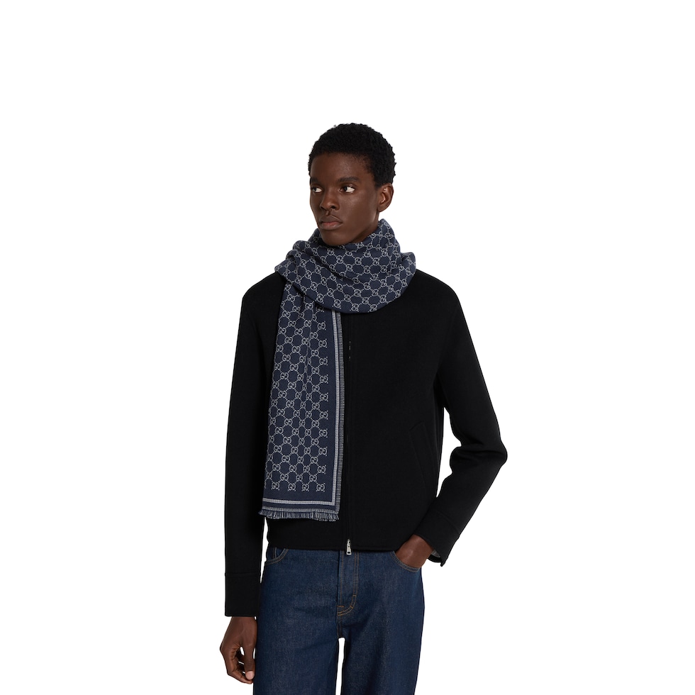 GG wool jacquard scarf