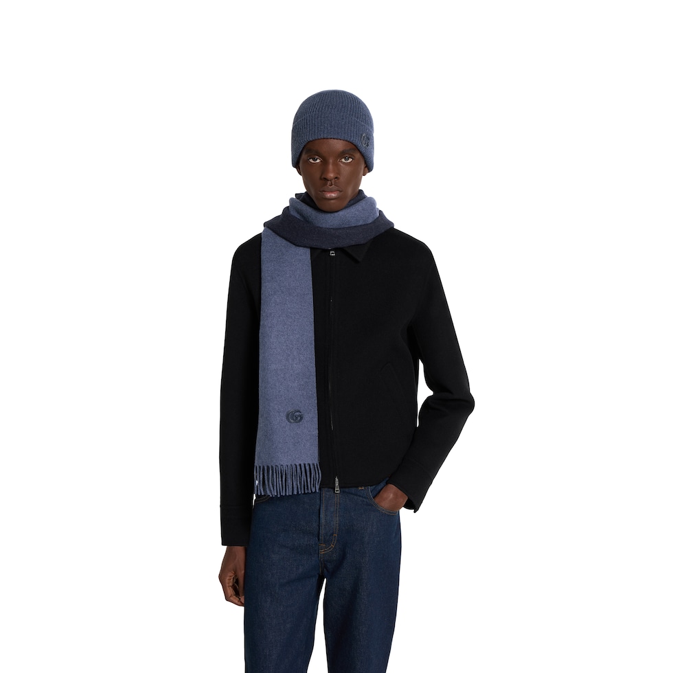 Cashmere scarf with patch