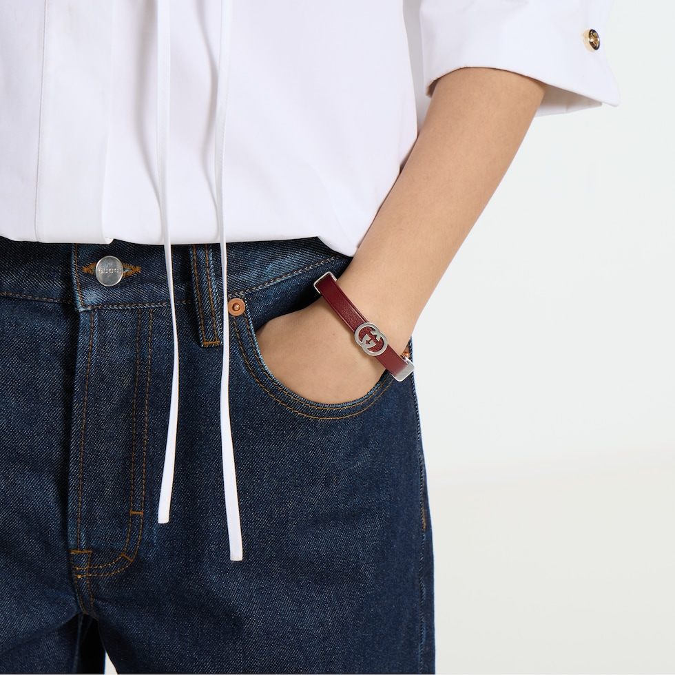 Gucci Interlocking leather bracelet
