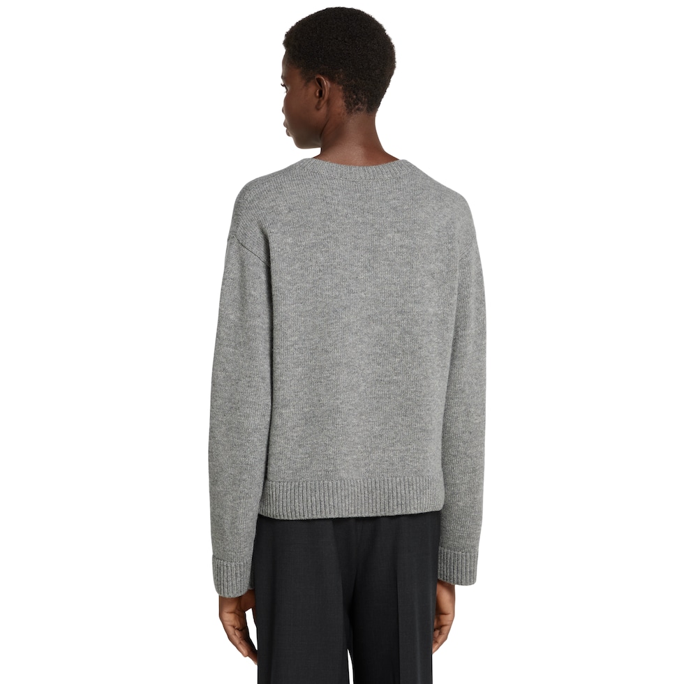 Wool top with Gucci intarsia