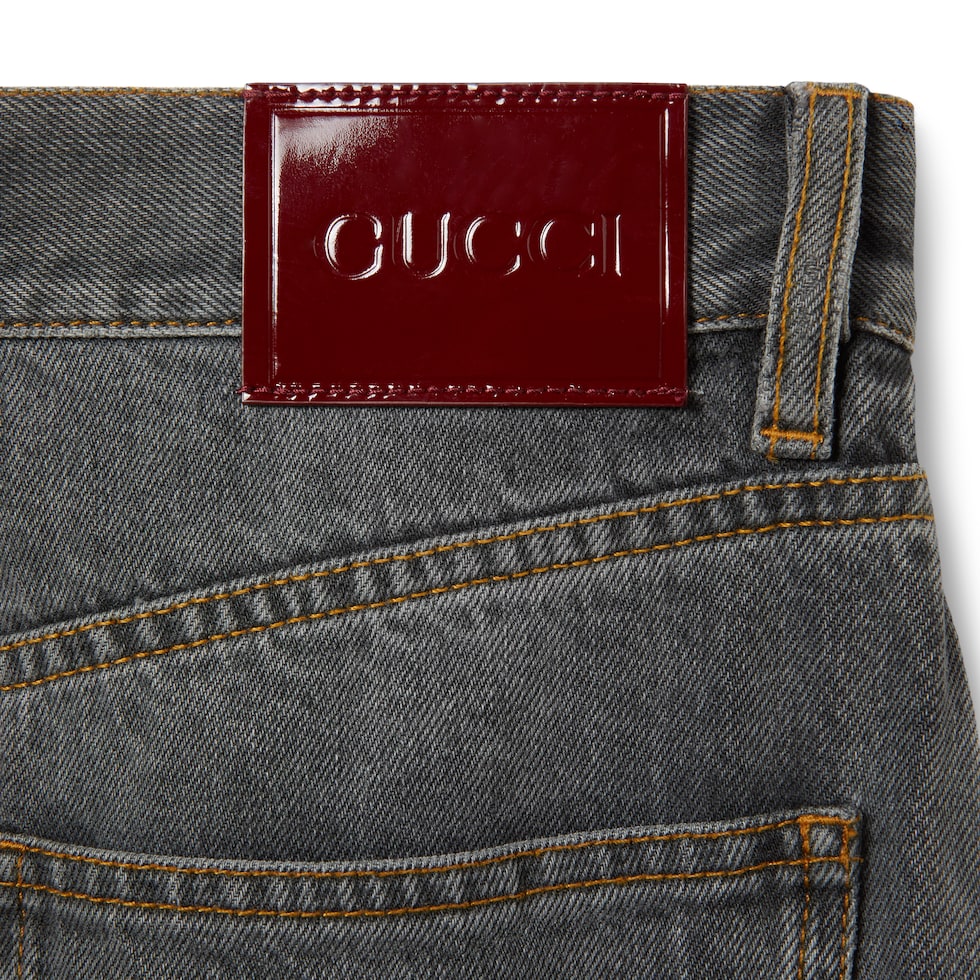 Wide leg denim pants