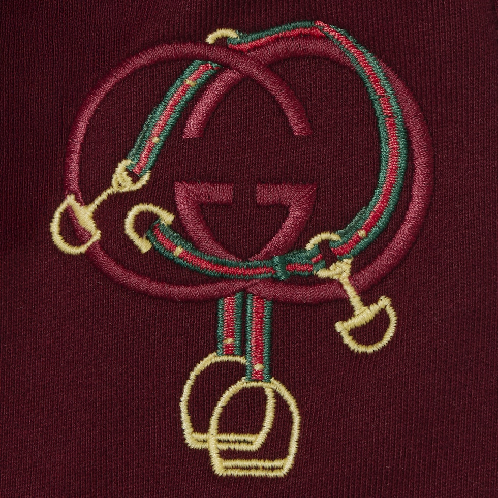 Freizeithose aus Baumwolljersey mit Stickerei