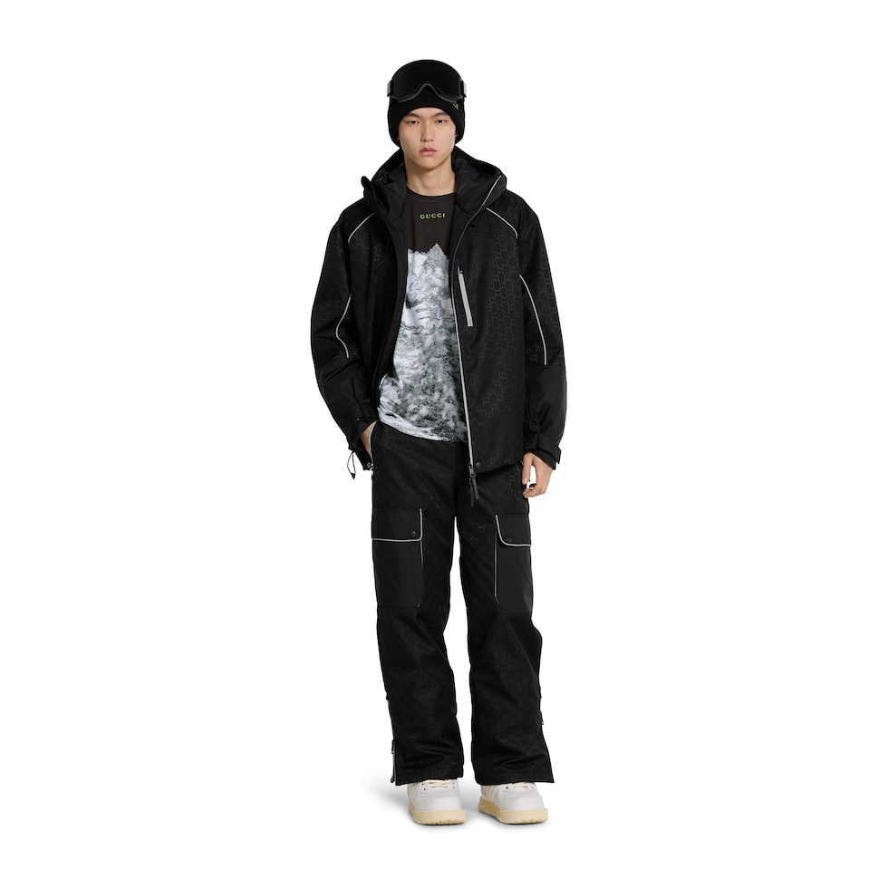Printed technical cotton jersey T-shirt