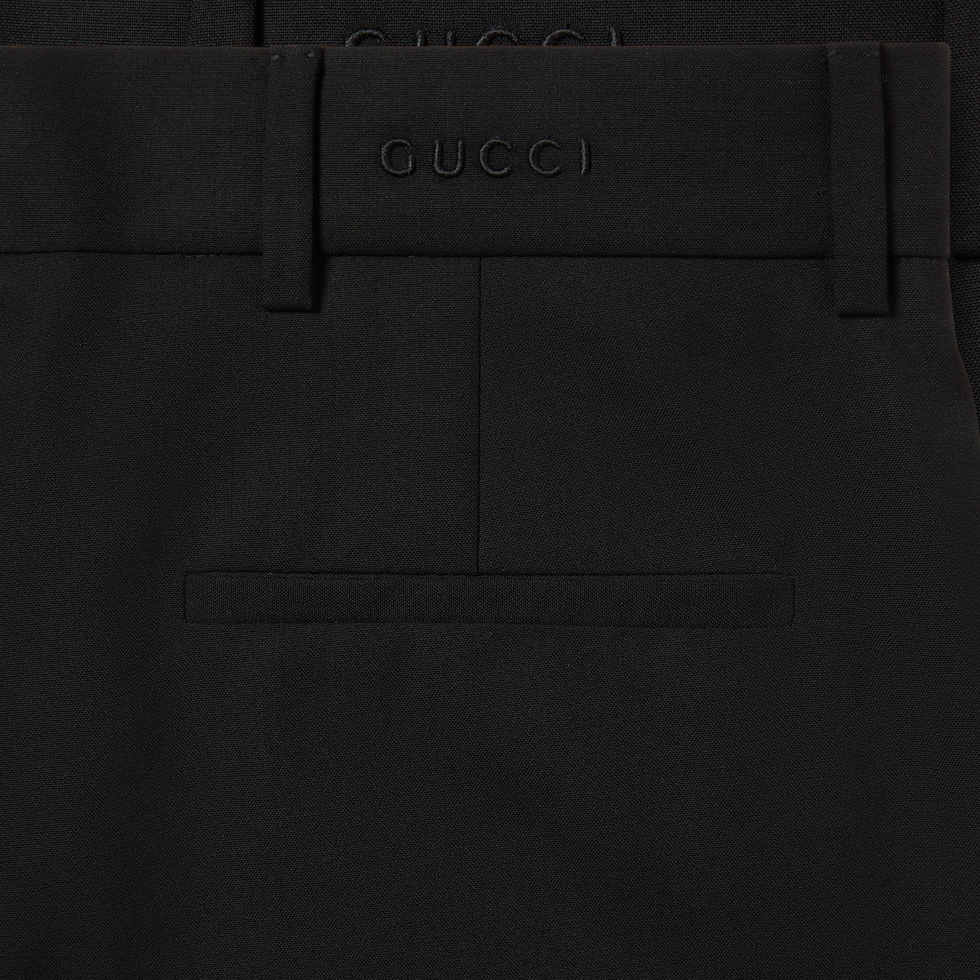 Light wool pant with embroidery