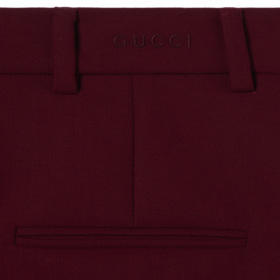 Wool crêpe shorts with embroidery