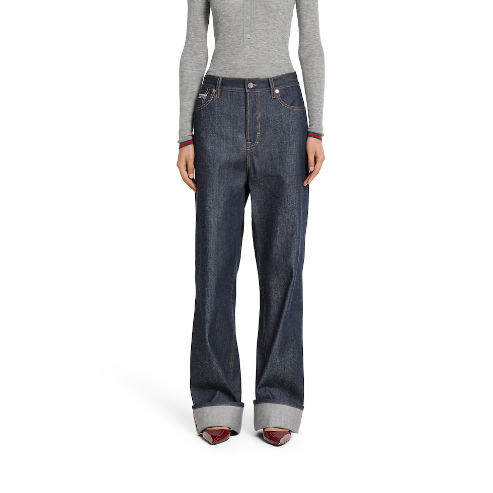Denim pants with Gucci selvedge