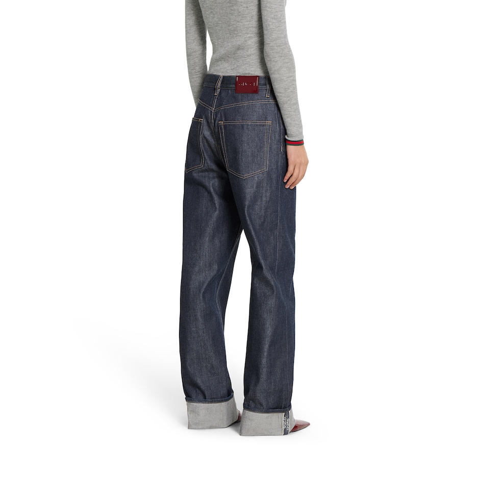 Denim pants with Gucci selvedge