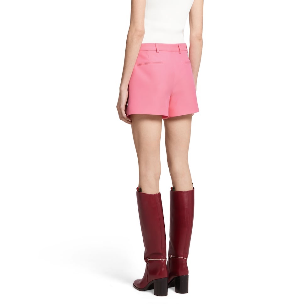 Wool silk shorts with logo