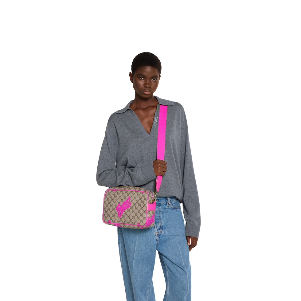 Medium crossbody bag with print