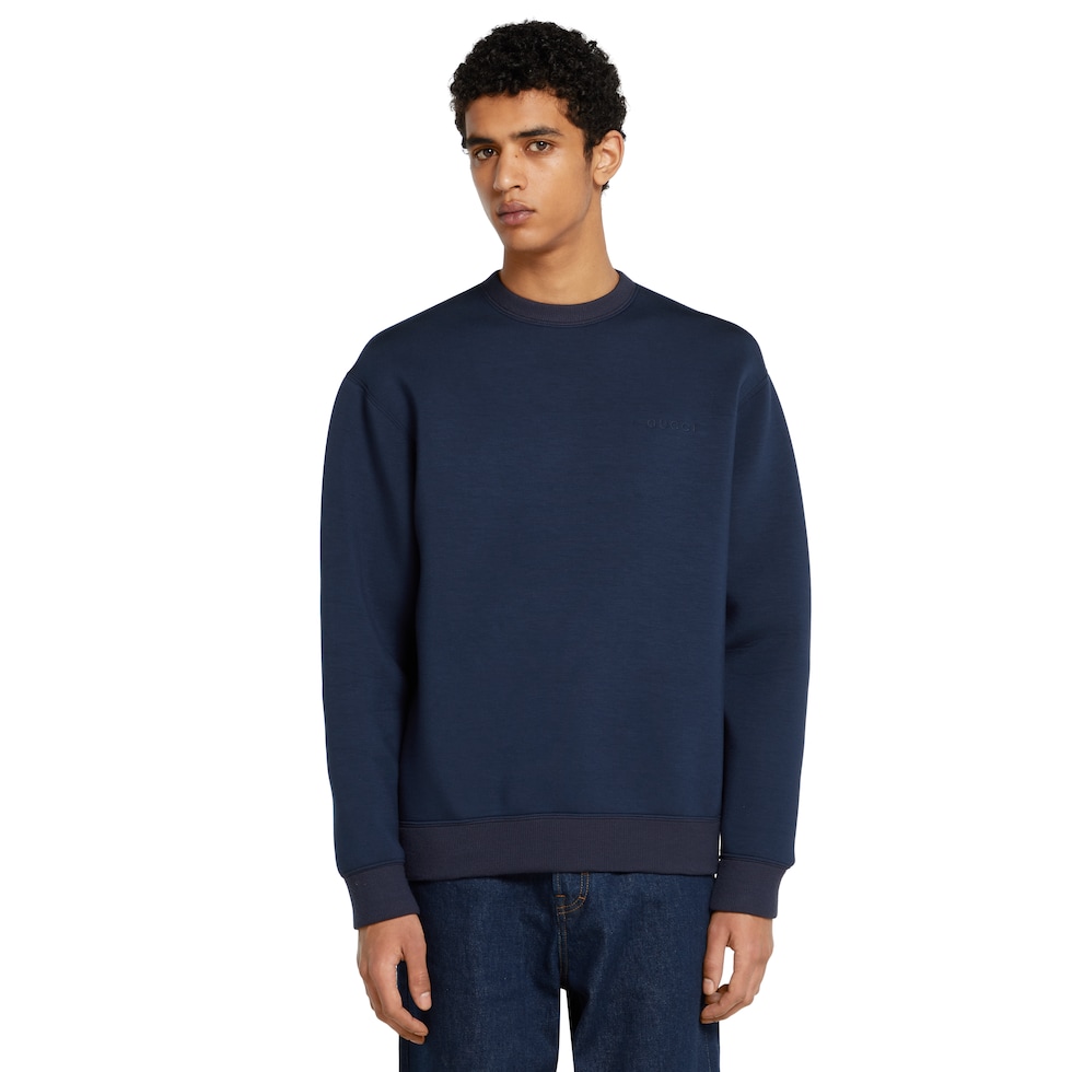 Cotton jersey sweatshirt with embroidery