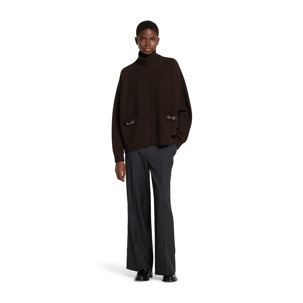 Wool cashmere sweater with Horsebit