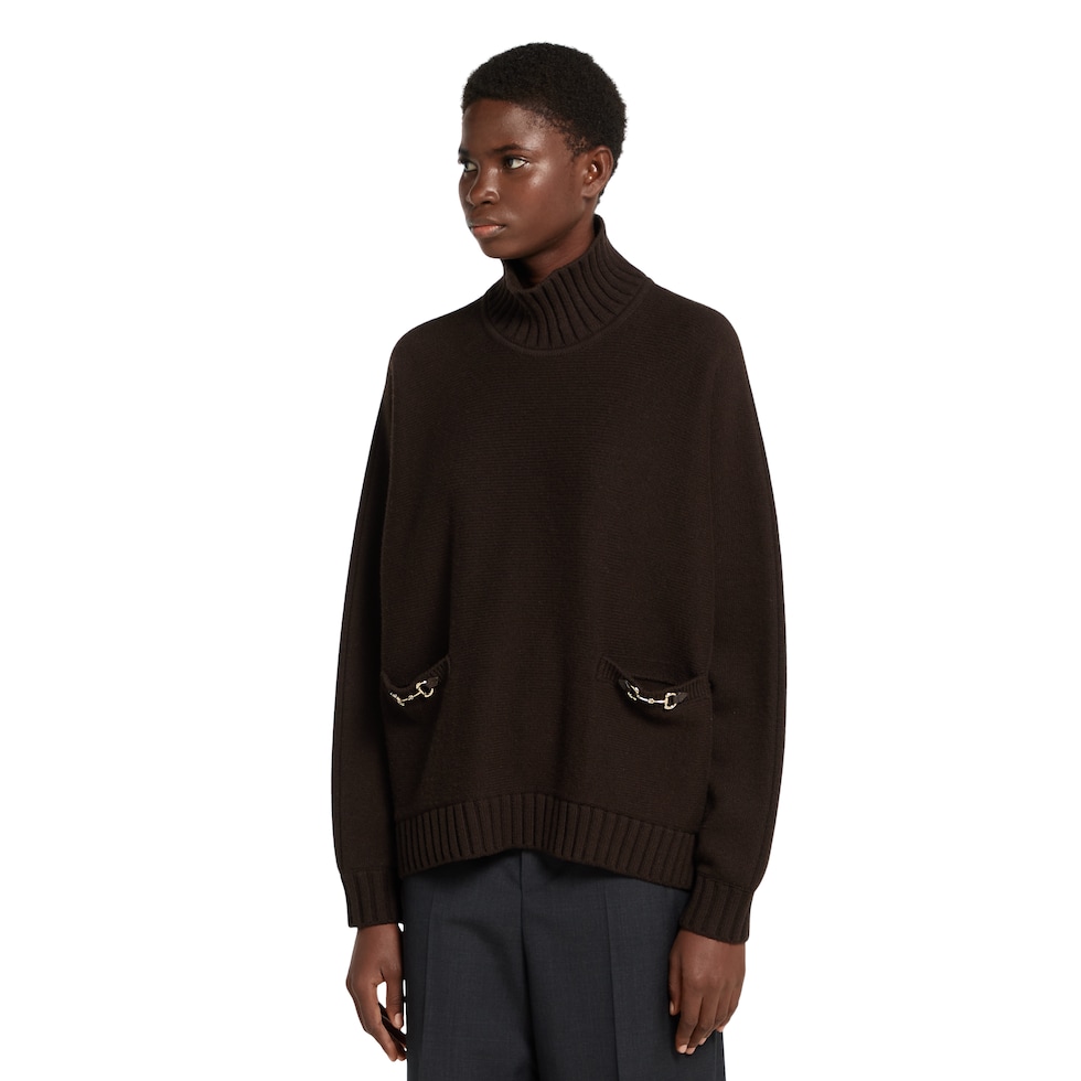 Wool cashmere sweater with Horsebit