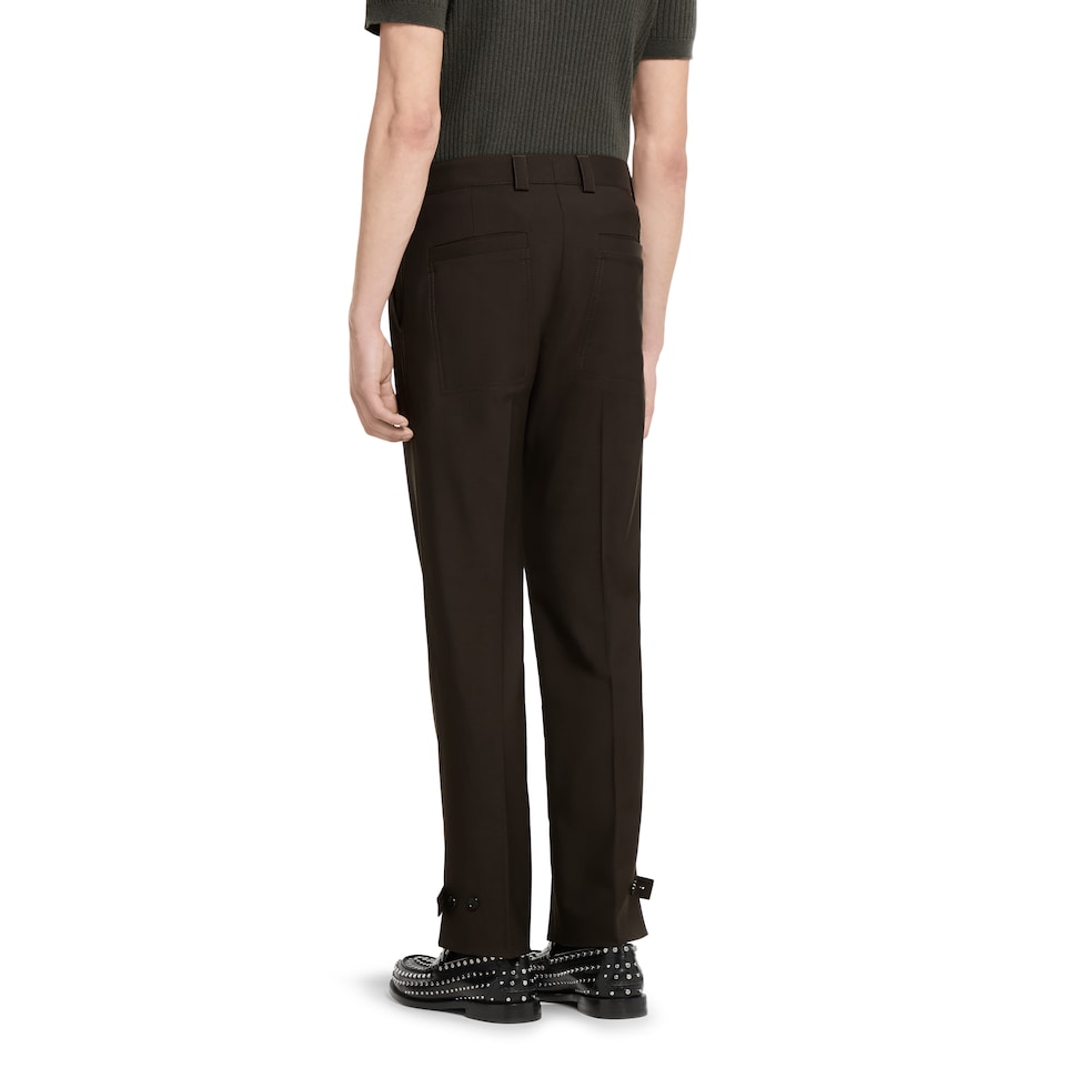 Wool gabardine pant with logo
