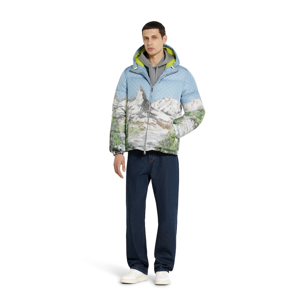Printed nylon zip jacket