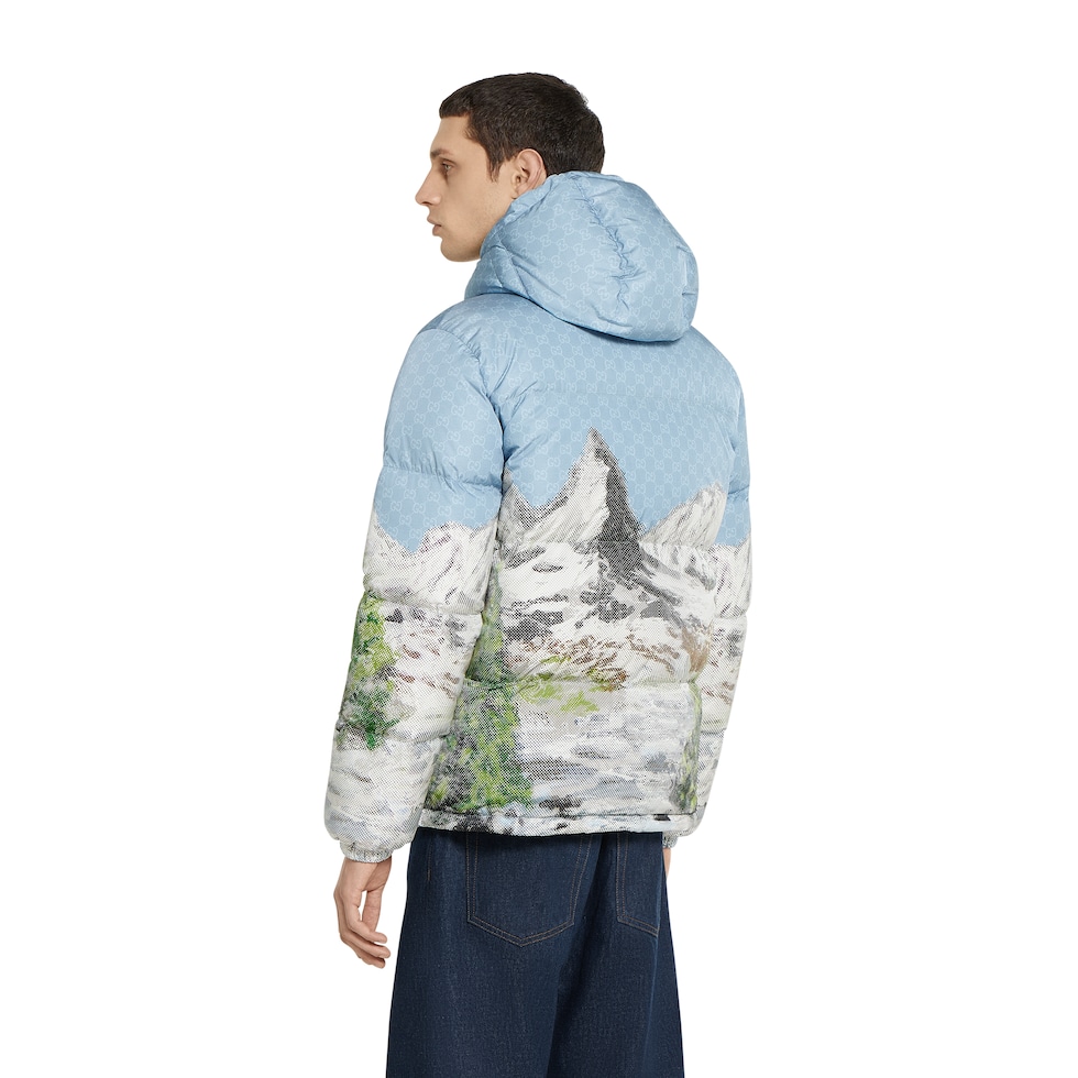 Printed nylon zip jacket