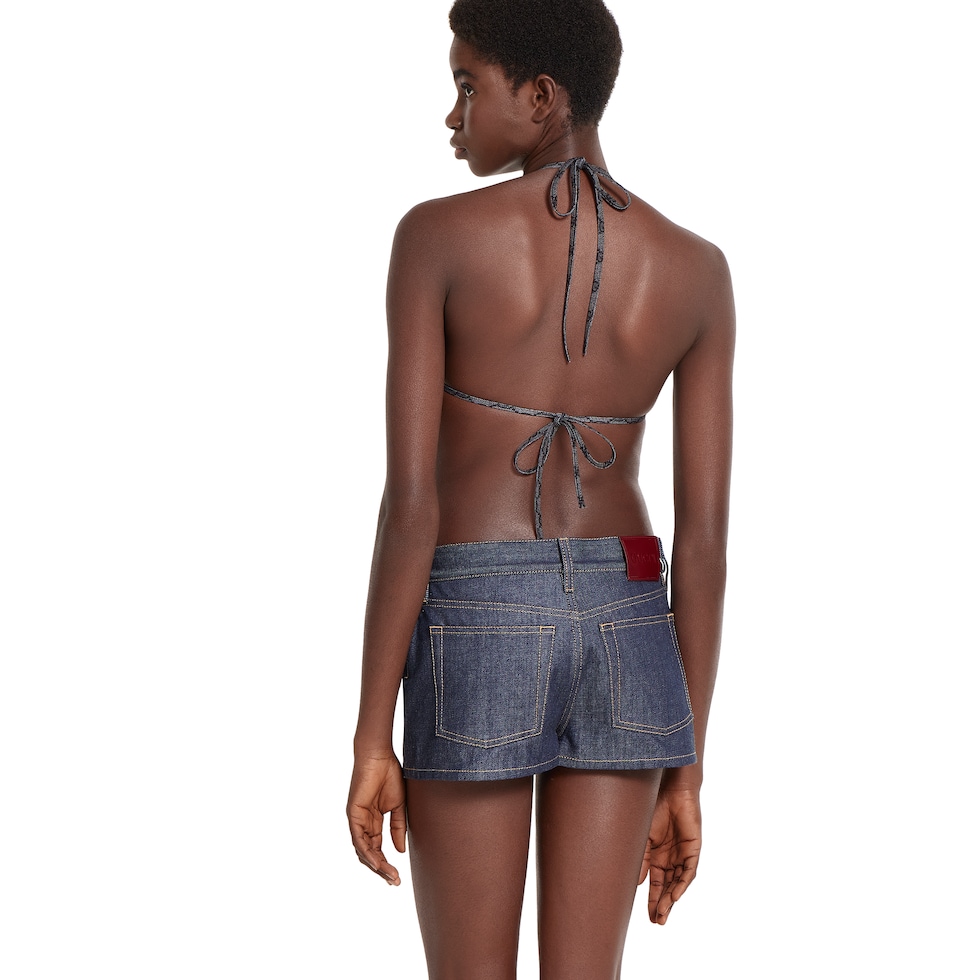 Printed GG stretch jersey bikini