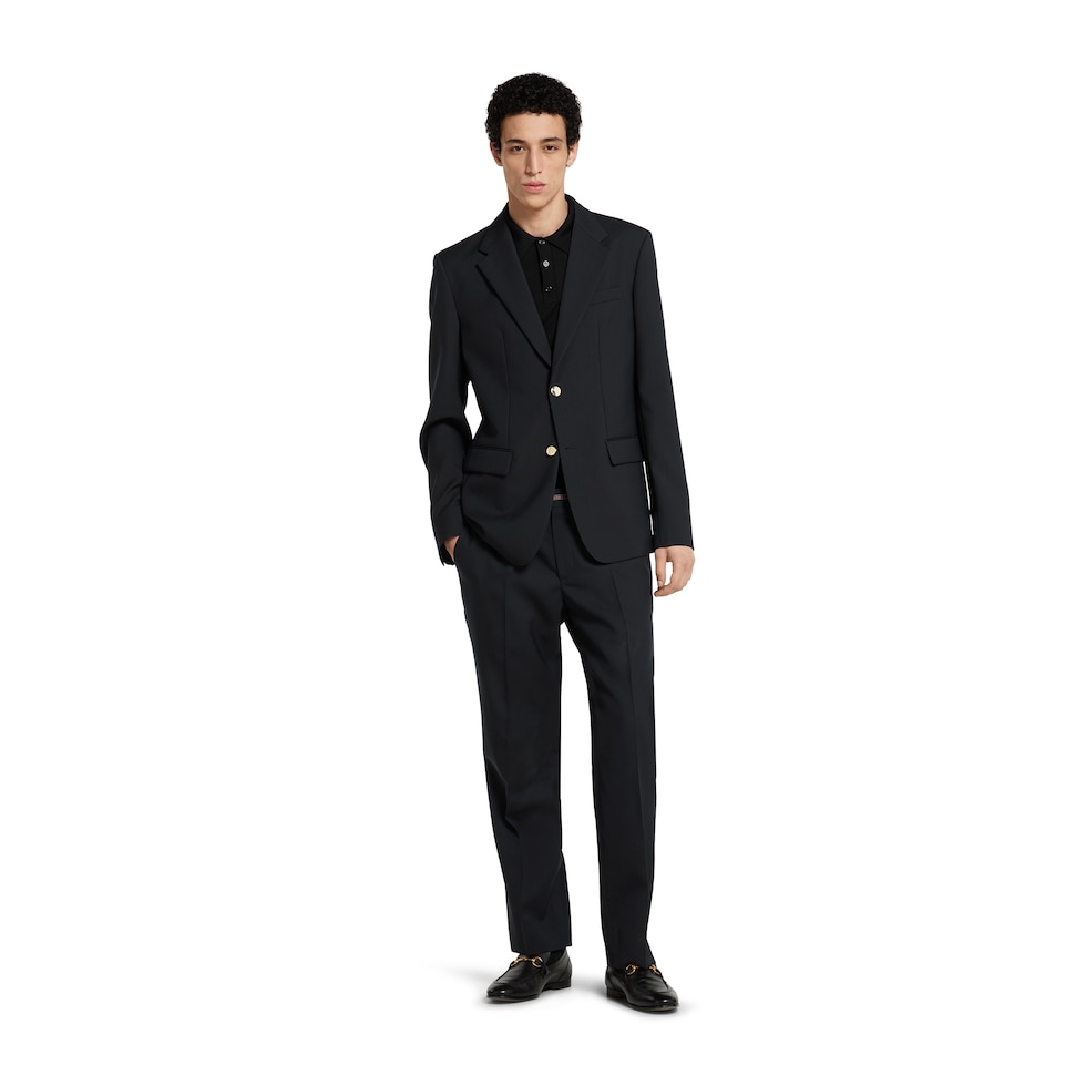 Wool pant with selvedge detail 