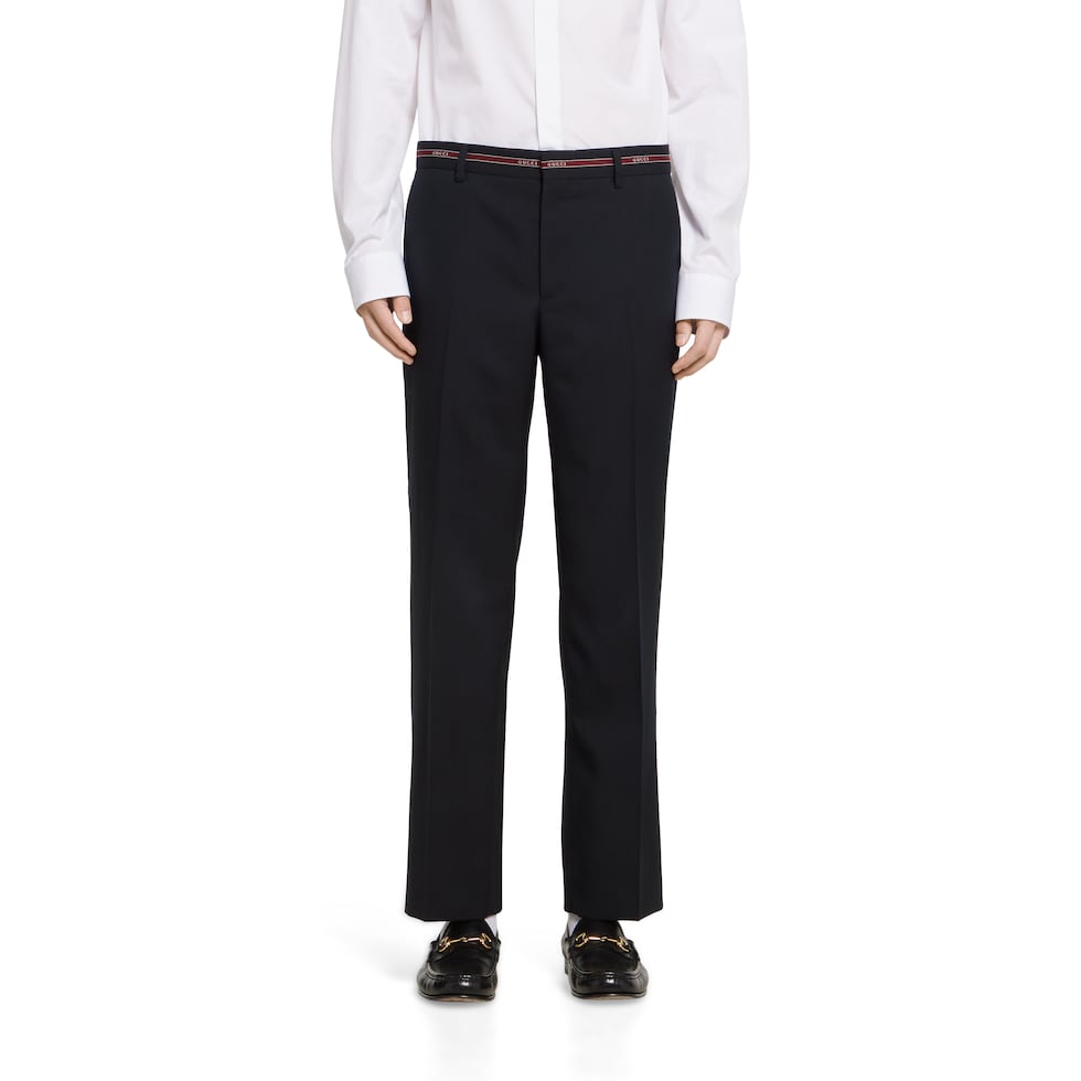 Wool pant with selvedge detail 