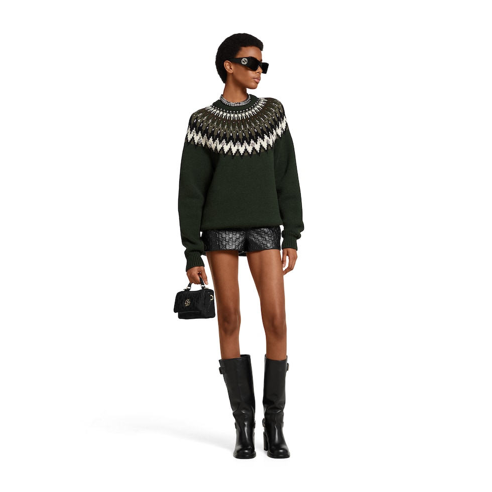 Norwegian wool jacquard sweater