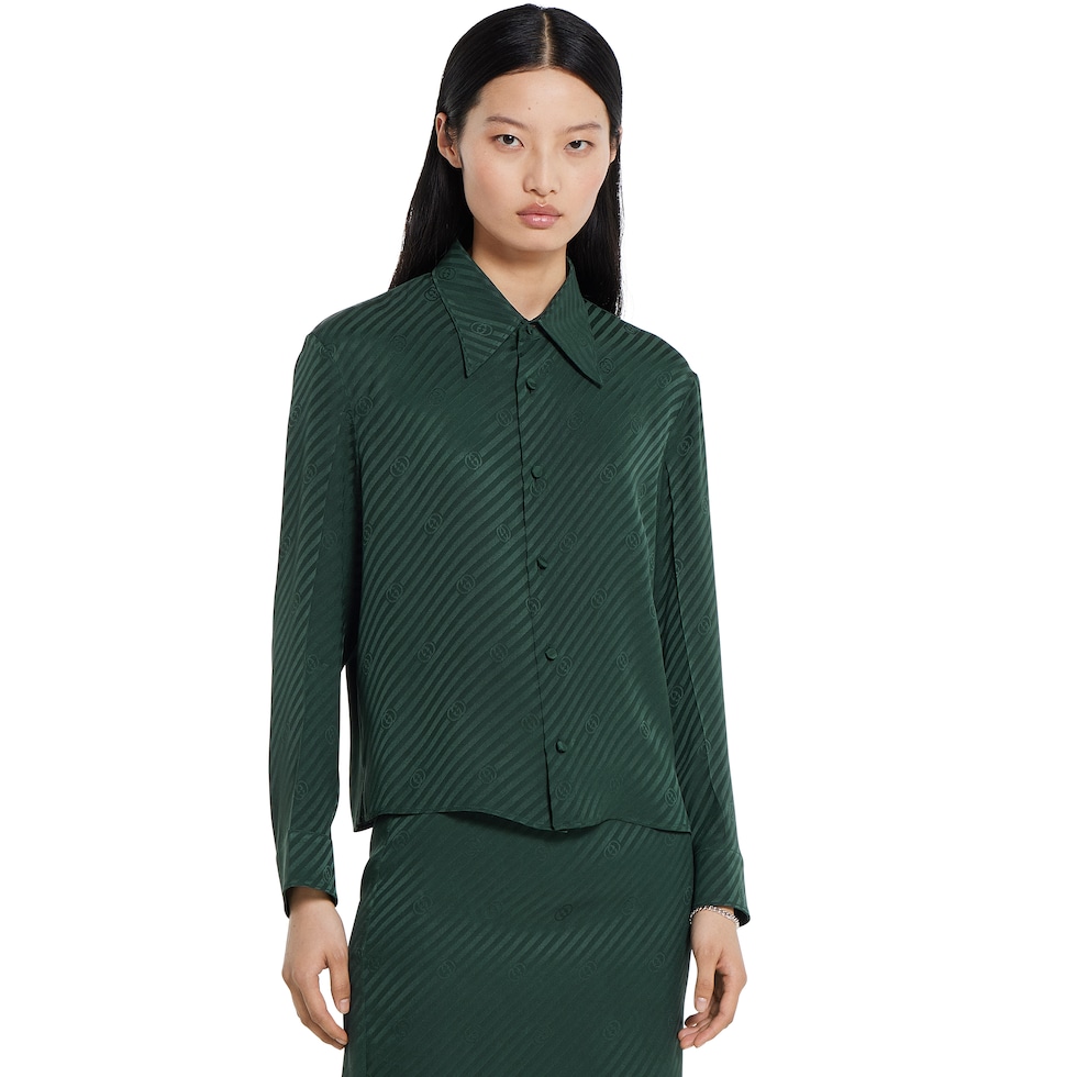 Interlocking GG silk jacquard shirt