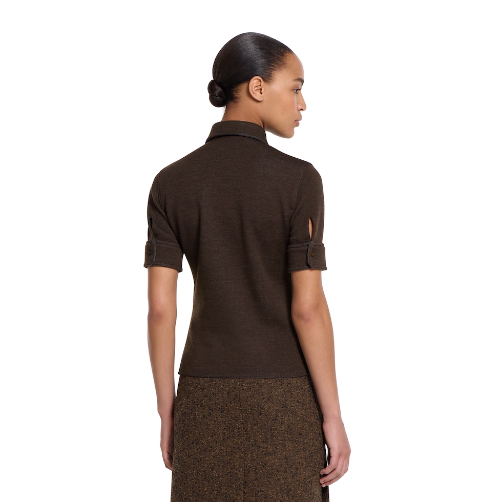 Wool cotton jersey shirt