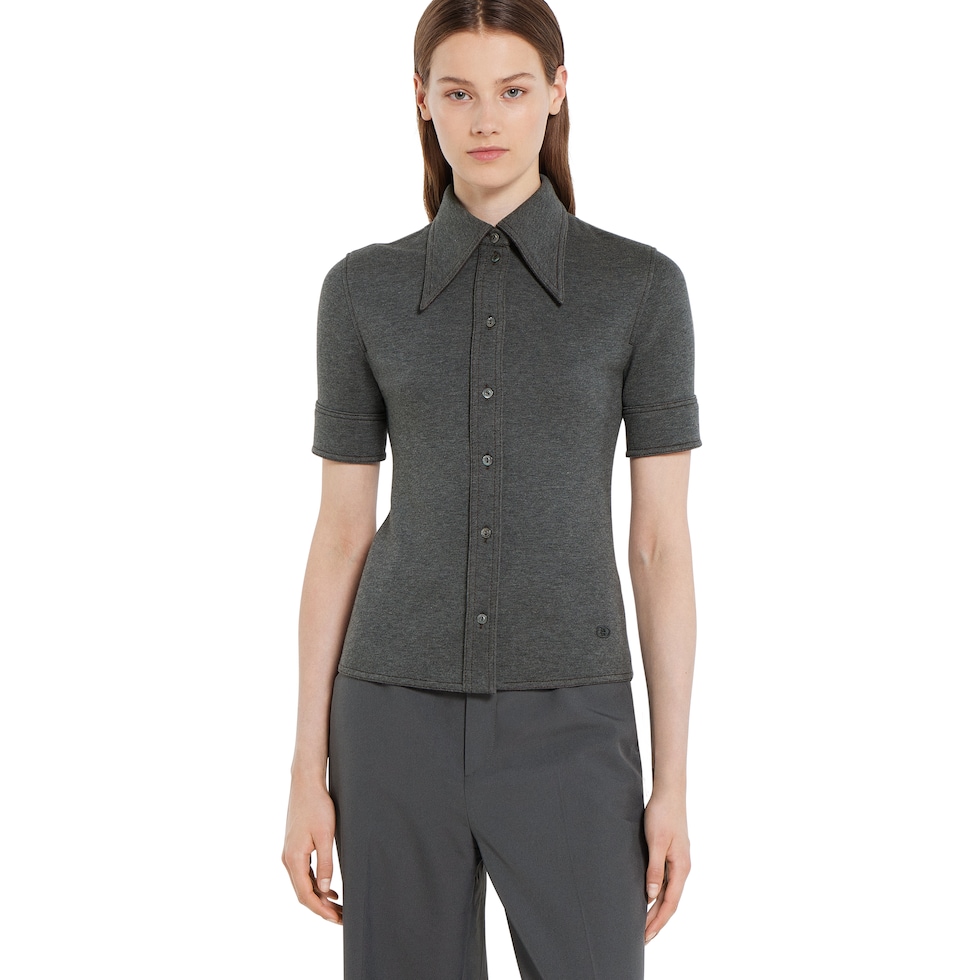 Wool cotton jersey shirt