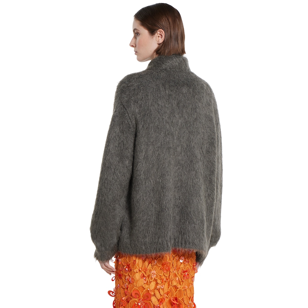 Brushed extra fine mohair cardigan