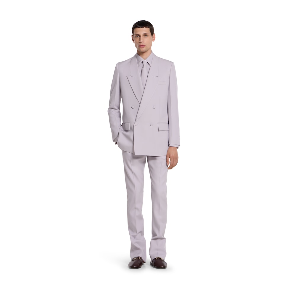 Wool gabardine shirt with Horsebit